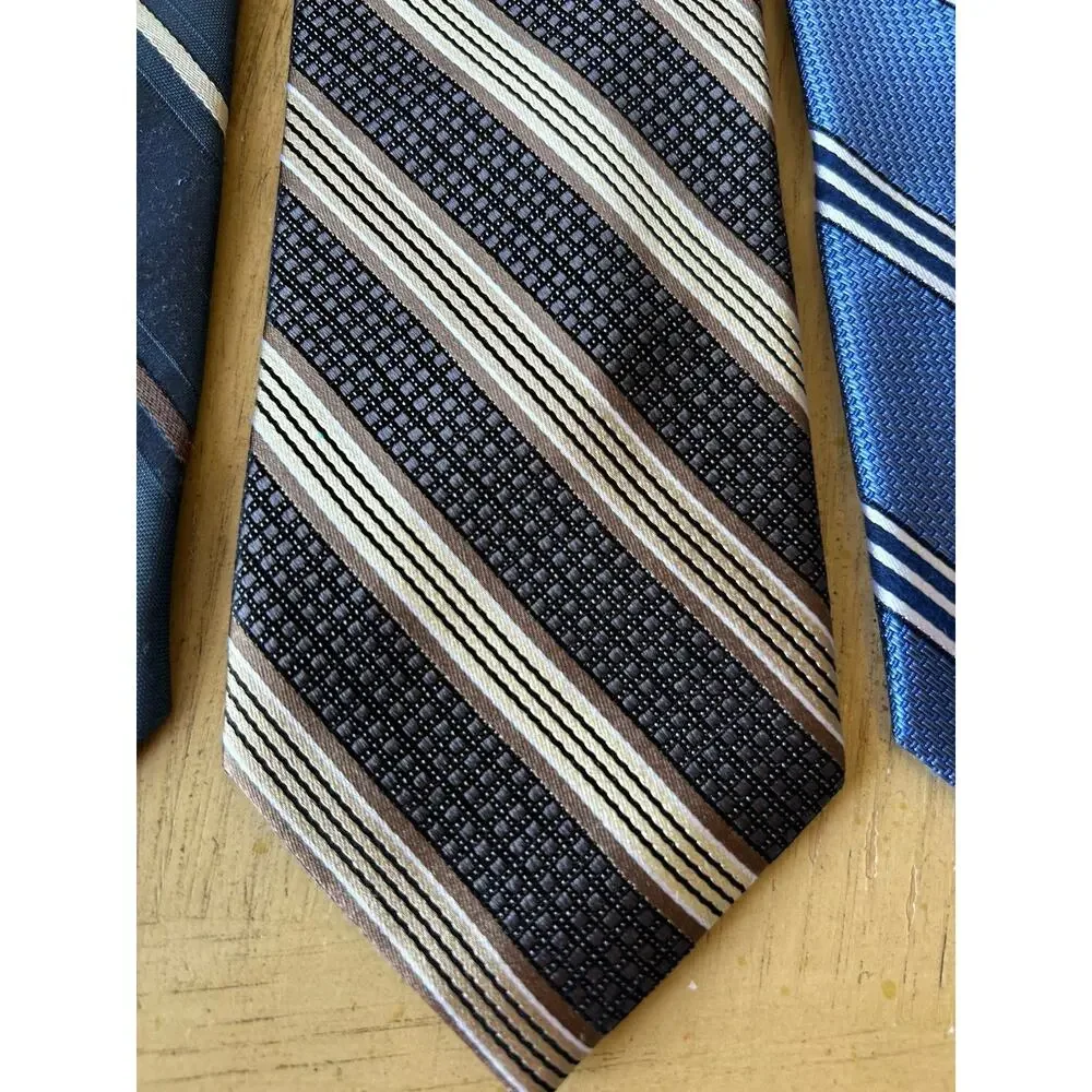 3 VTG striped Rep Ivy League Ties Academia classic business Grandpa Preppy 3”
